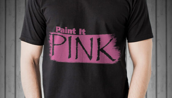 paint it pink logo on a t-shirt