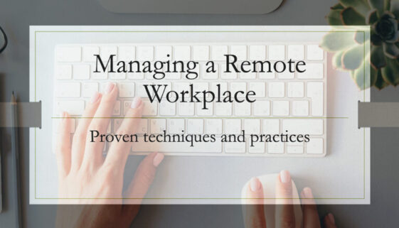 title screen for proposal, managing a remote workplace